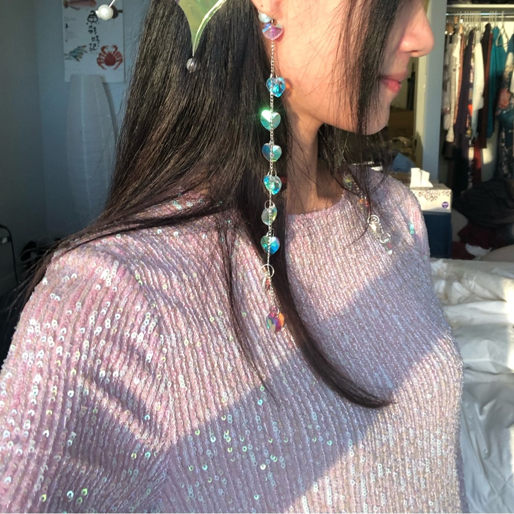 Free People Sequin Long Sleeve Top
